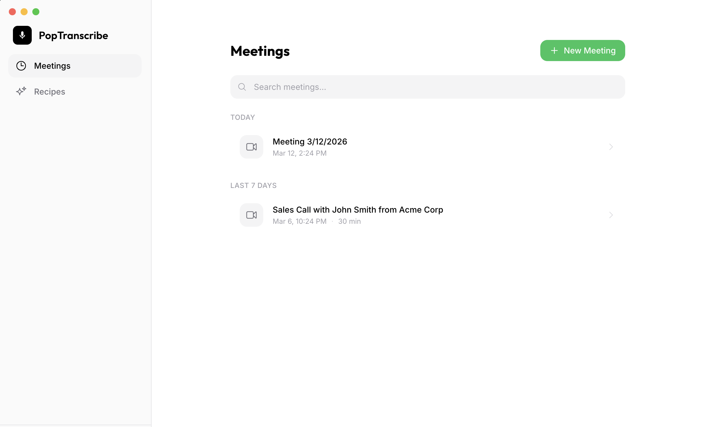 AI Notetaker Screenshot